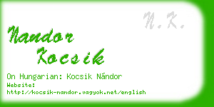 nandor kocsik business card